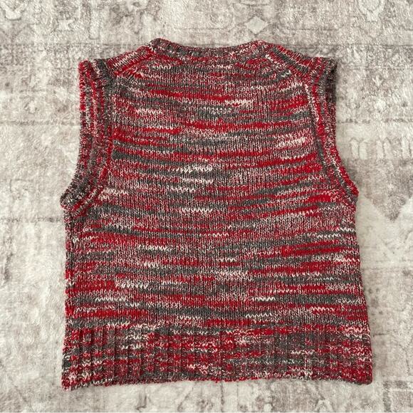 Re/Done 60s Sweater Vest Red Multi Knit Small Grandpacore - Picture 5 of 10